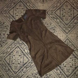 Paper Crane faux suede dress